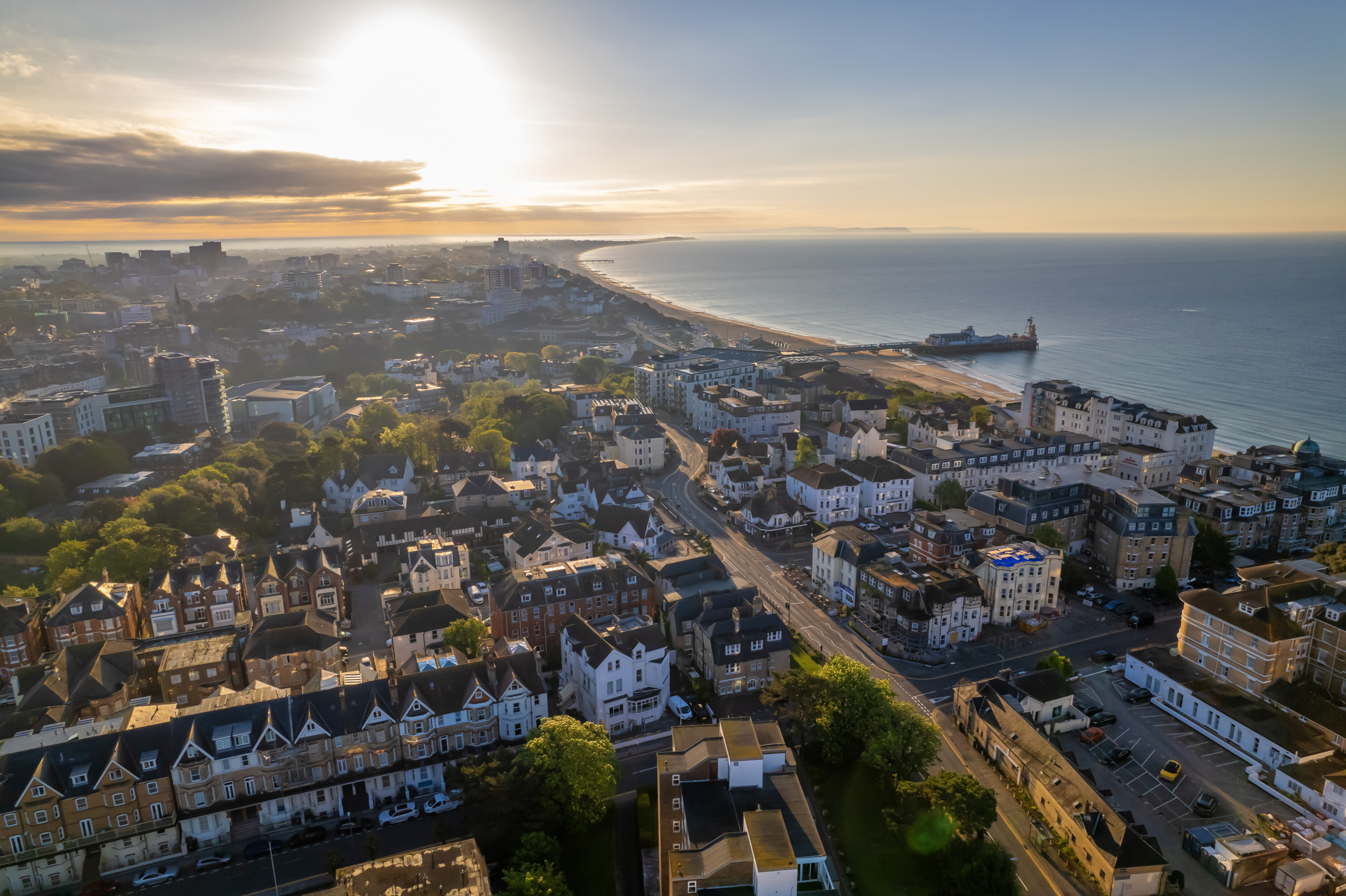 Aerial View Of Bournemouth Beach and Pier