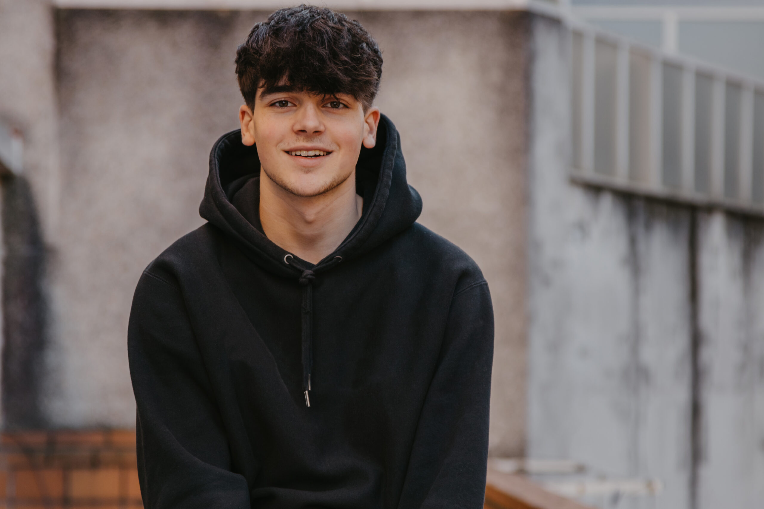 Smiling teenager on the street